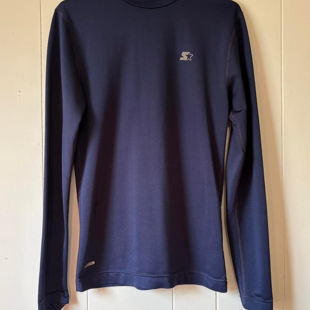 Starter DRI-STAR Navy Mock Neck Compression Shirt Long Sleeve Athletic Base
